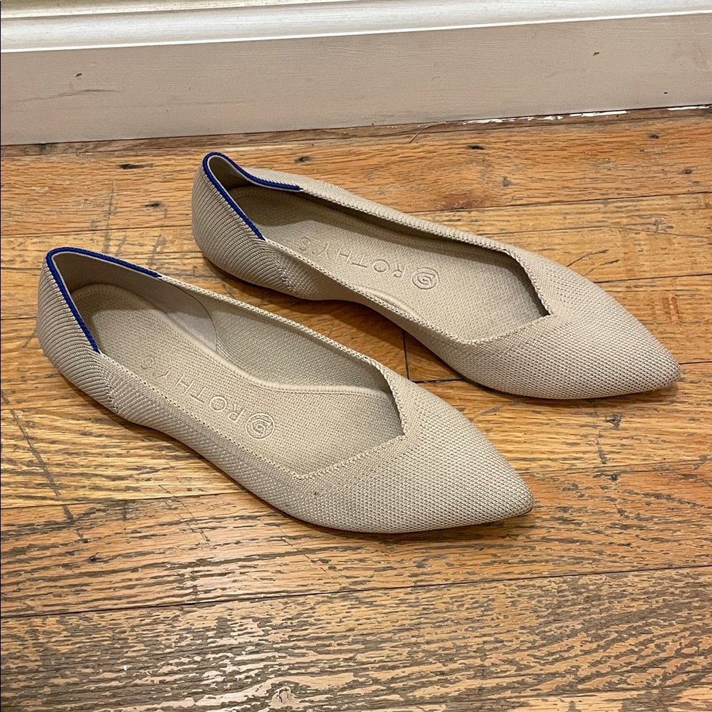 Rothy's Beige and Blue Women's Flats